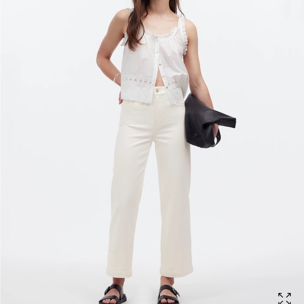 NWT Madewell The Emmett Wide-Leg Crop Jean: Welt Pocket Edition